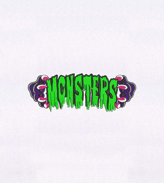 Monsters Embroidery Design – Halloween Text Patch