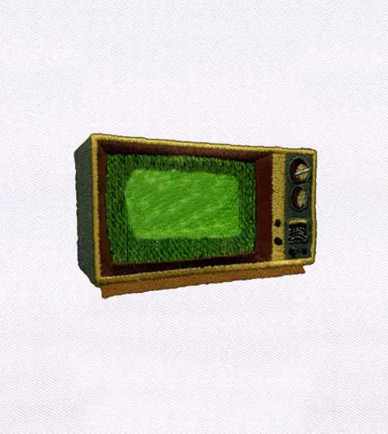 Vintage Television Embroidery Design