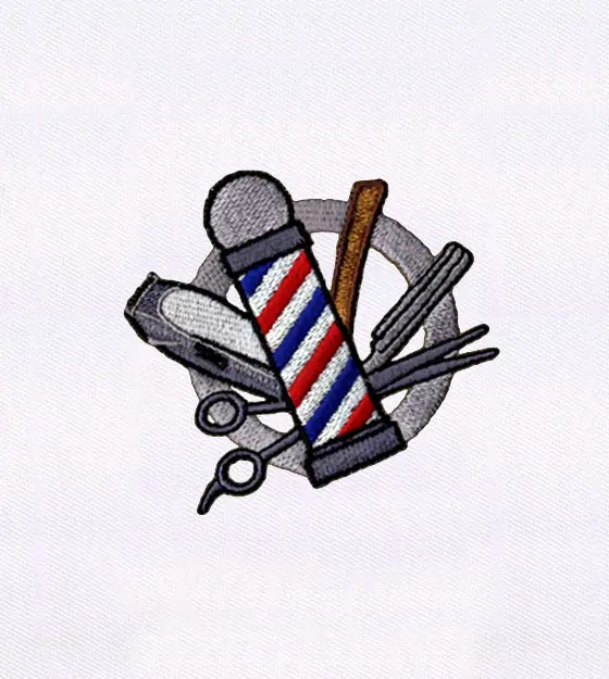 Barber Tools Embroidery Design