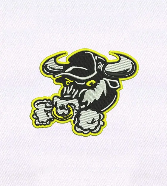 Fierce Horn Bull Embroidery Design