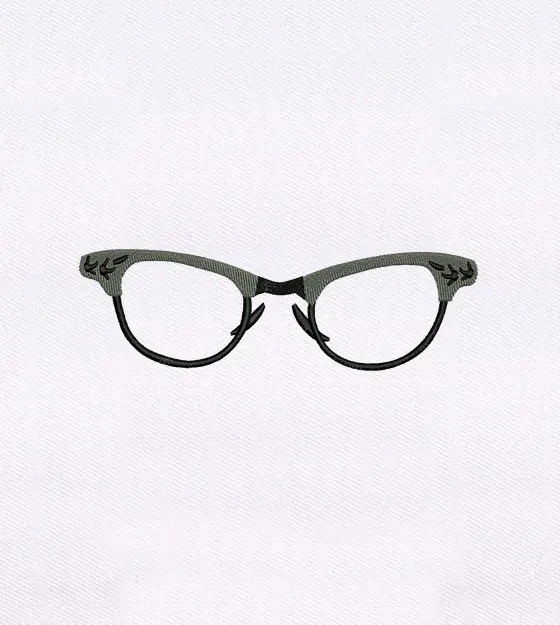 Vintage Eyeglasses Embroidery Design