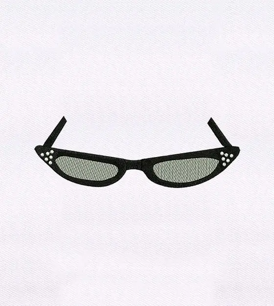 Cat-Eye Sunglasses Embroidery Design