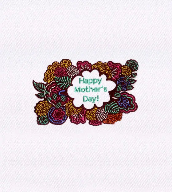 Happy Mother’s Day Floral Embroidery Design