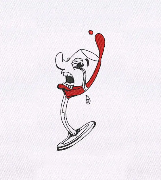 Funny Wine Glass Character Embroidery Design
