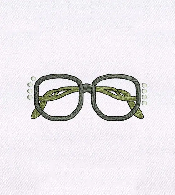 Vintage Glasses Embroidery Design – Retro