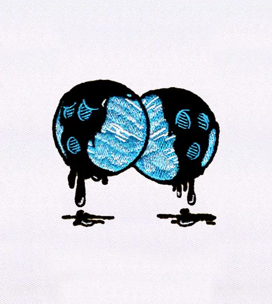 Dripping Yin Yang Embroidery Design
