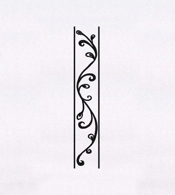 Elegant Swirl Panel Border Embroidery Design