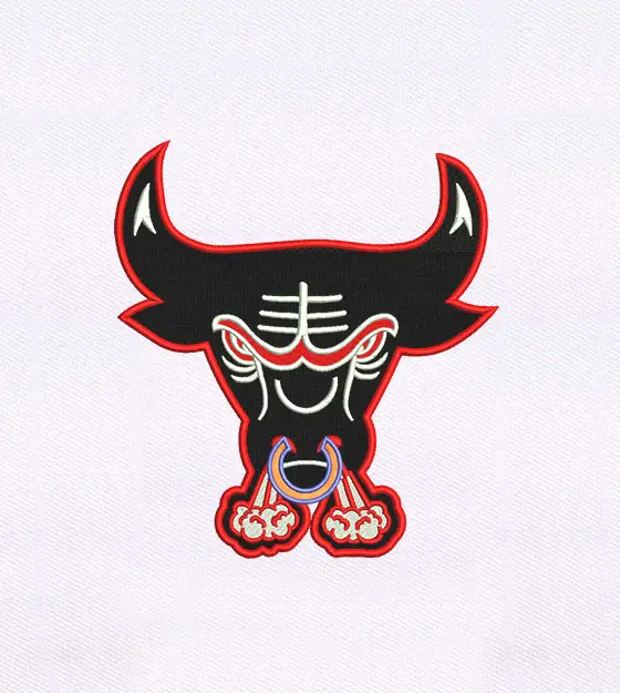 Angry Horn Bull Embroidery Design