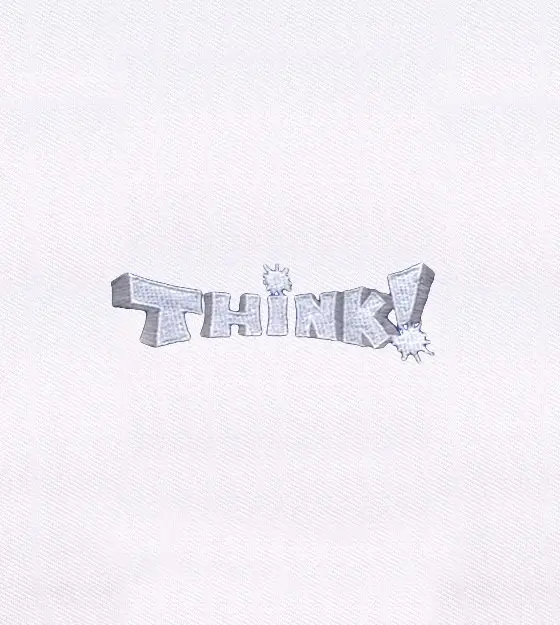 Think! Text Embroidery Design