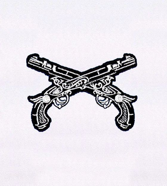 Crossed Flintlock Pistols Embroidery Design