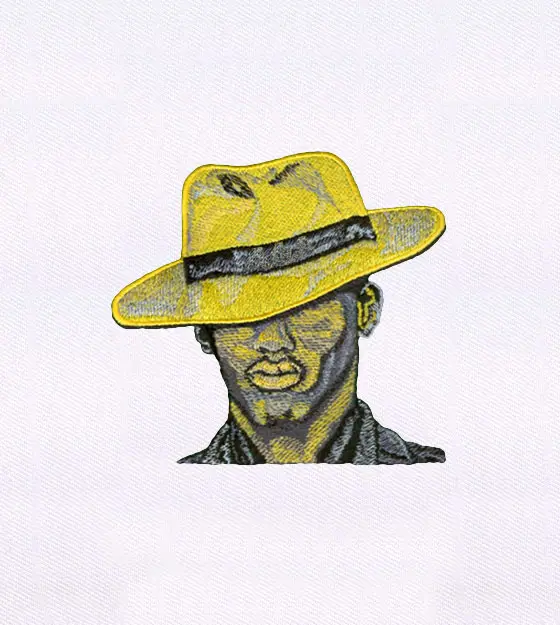 Suave Gentleman in Yellow Hat Embroidery Design