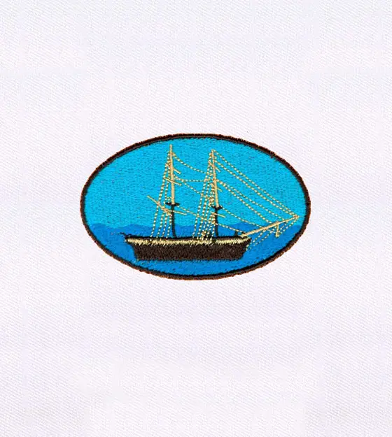 Luxury Ship Sailing Scenery Embroidery Design