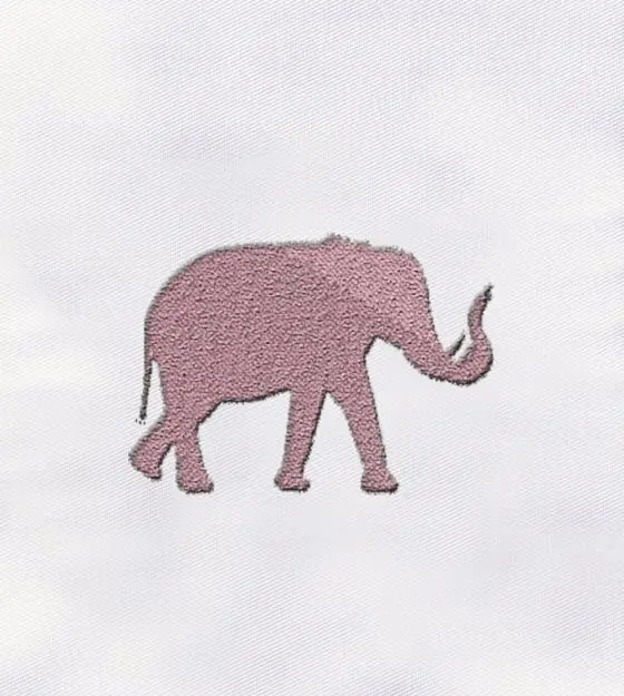 Elephant Silhouette Embroidery Design