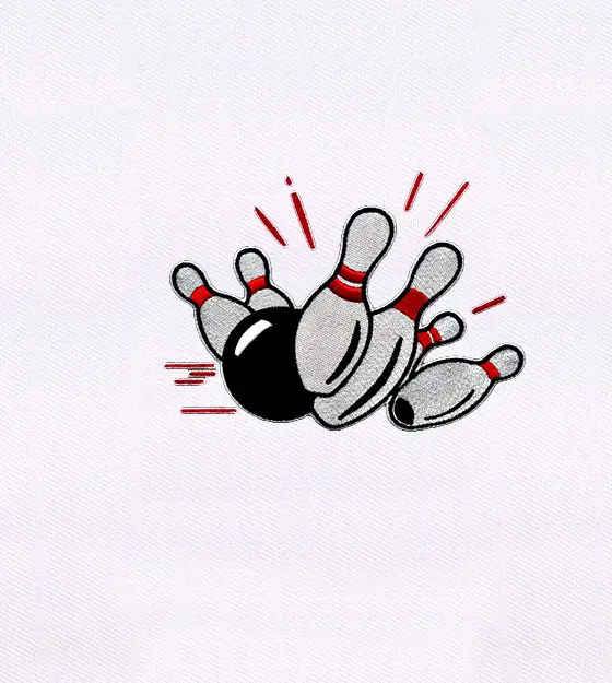 Bowling Strike Embroidery Design