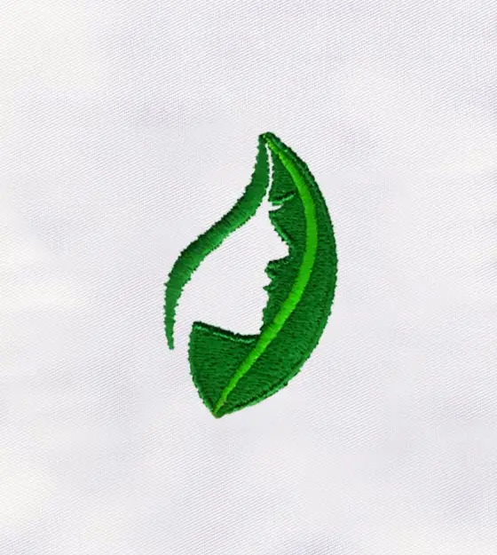 Stylized Go Green Leaf Machine Embroidery Design