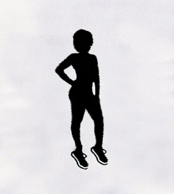 Astounding Standing Shadow Girl Embroidery Design