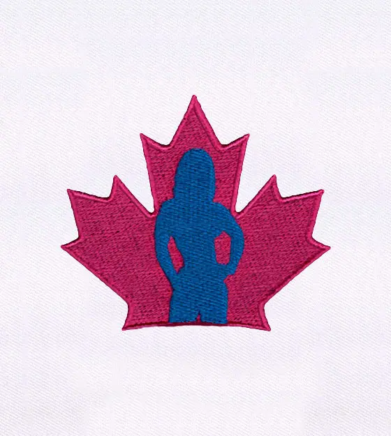 Strong and Confident Canadian Woman Embroidery Design