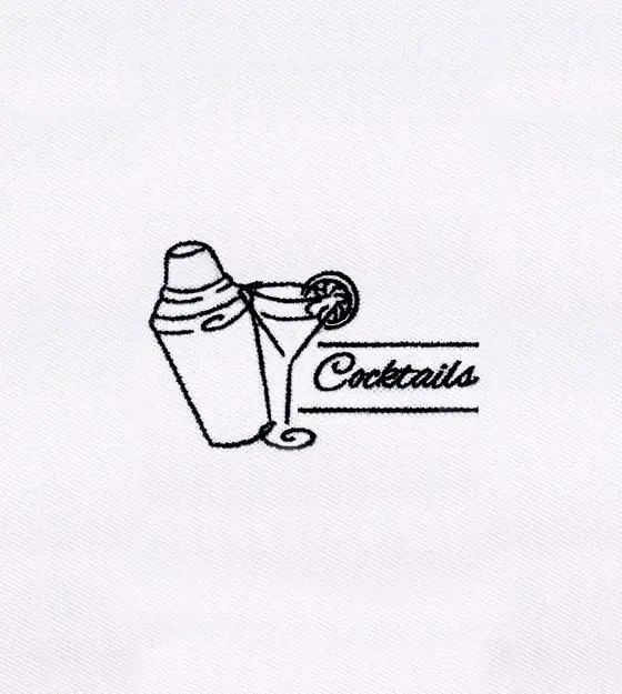 Martini and Cocktail Shaker Embroidery Design