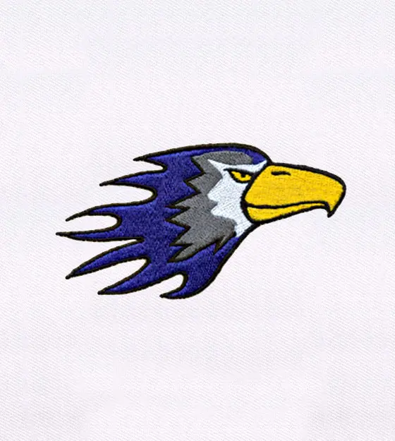 Fiery and Tenacious Eagle Embroidery Design