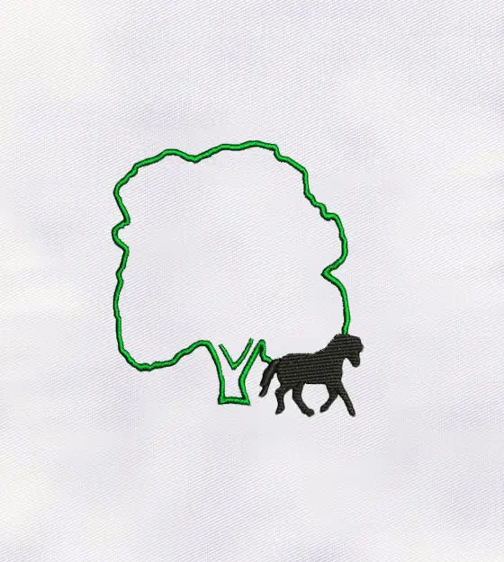 Incredible Giant Tree Accompanied Horse Embroidery Design