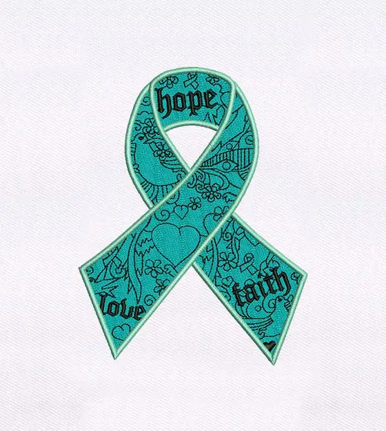 Hope Love and Faith Hailing Ribbon Embroidery Design
