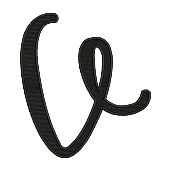 Lowercase “u” Unicorn Calligraphy Font Embroidery Design