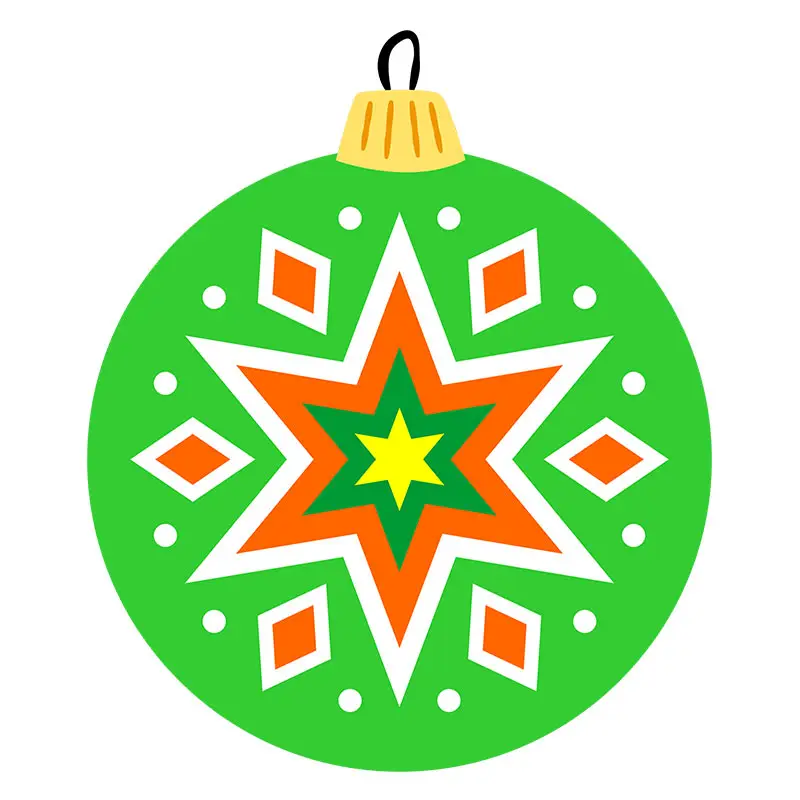 Funky Snowflake Christmas Star Bauble Vector Art