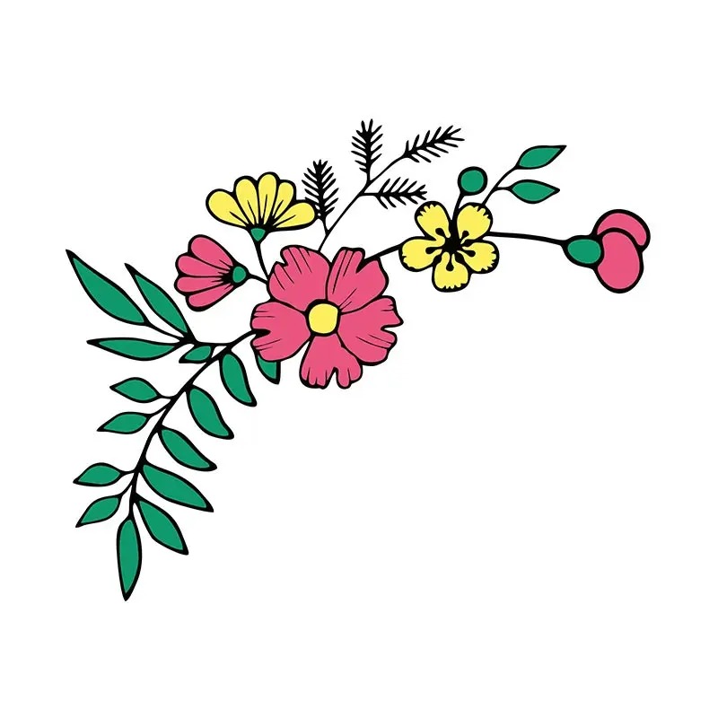 Multicolor Bergenia Bellflower Vector Art