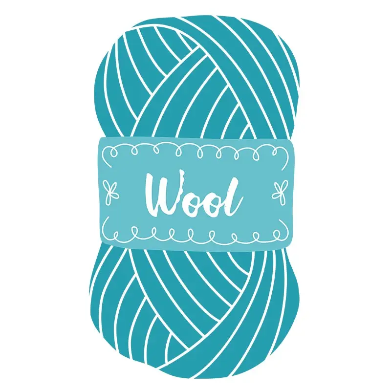 Blue Knitting Yarn Packed Wool Vector Art