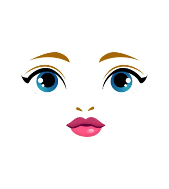 Beady Eyed and Pink Lipstick Mermaid Face Vector Art