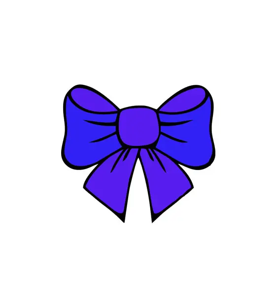 Voguish Purple Colored Bow Vector Art