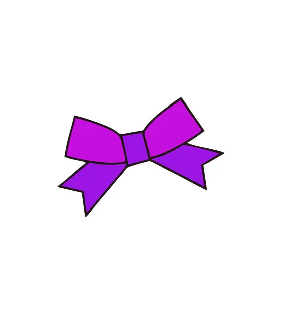 Smooth Violet Color Gradient Bow Ribbon Gift Vector Art