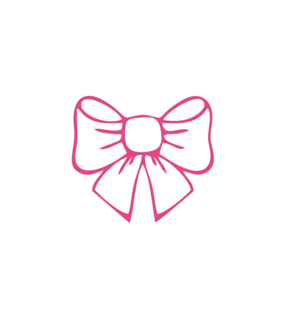 Fuchsia Pink Outlined Ribbon Bow Gift Wrap Vector Art