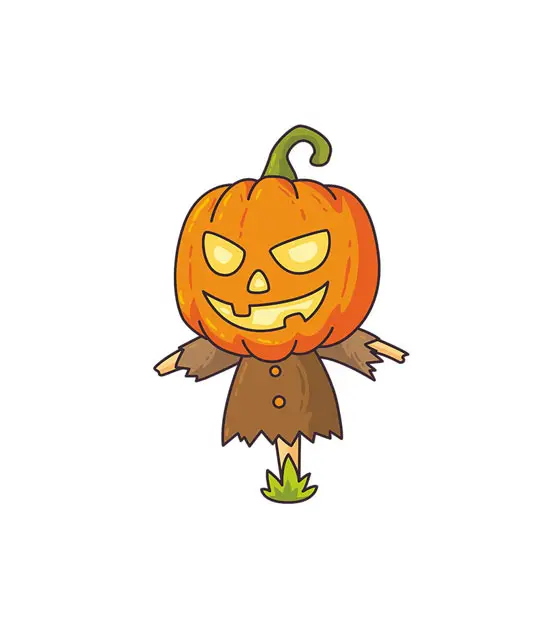 Jack O' Lantern Halloween Scare Crow Vector Art