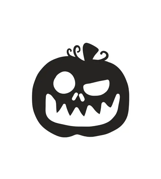 Wink Eyed Jack O' Lantern Pumpkin Silhouette Art