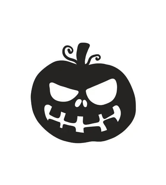 Smirking Halloween Pumpkin Silhouette Art