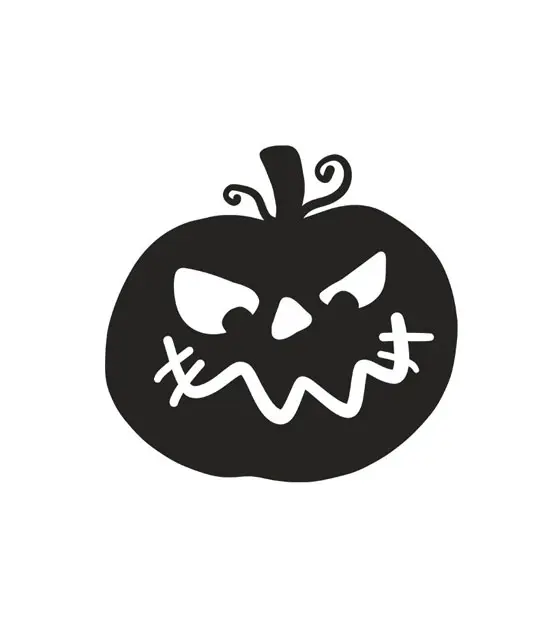 Confused Face Halloween Pumpkin Silhouette Art