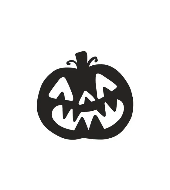 Grinning Halloween Pumpkin Silhouette Art