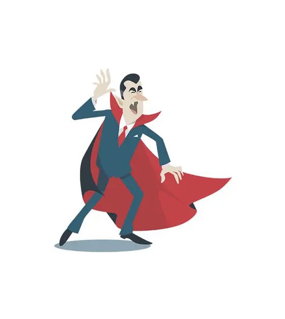 Humorously Laughing Count Dracula Vampire Halloween Vector Art