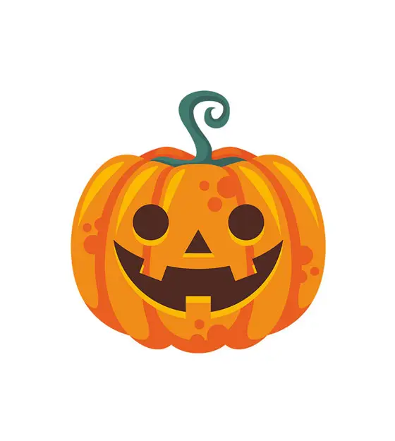 Squinting Smiling Jack O' Lantern Halloween Vector Art