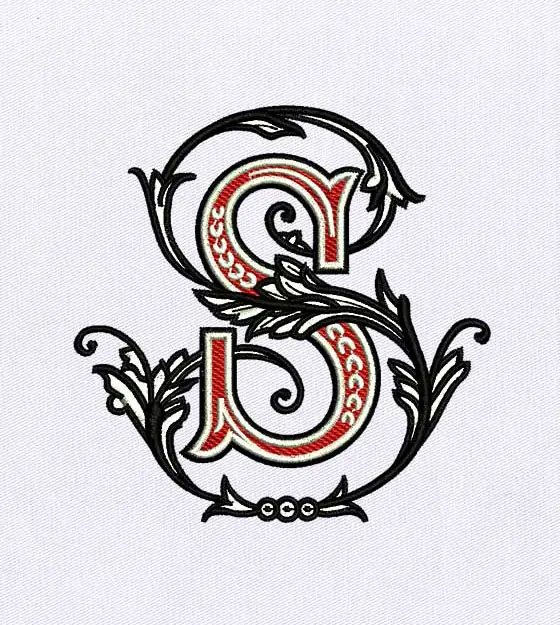 Sensual and Surprising S Font Embroidery Design