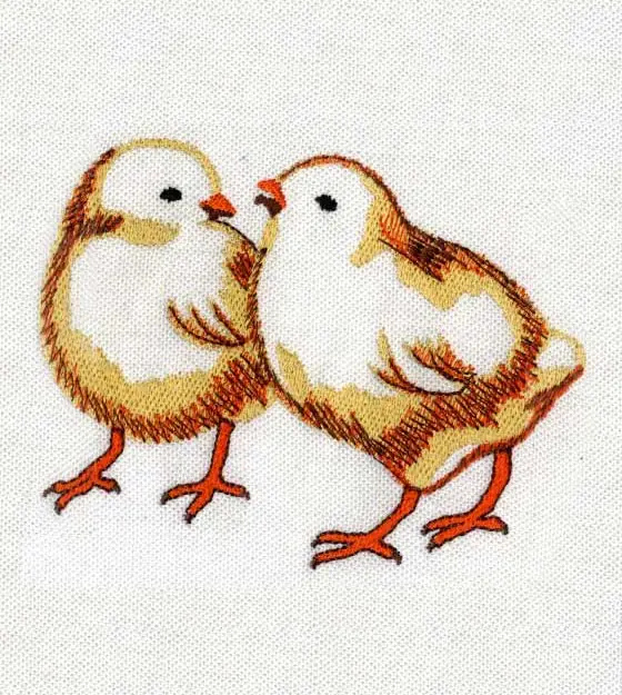 Playful Vibrant Chicks Digital Embroidery Design