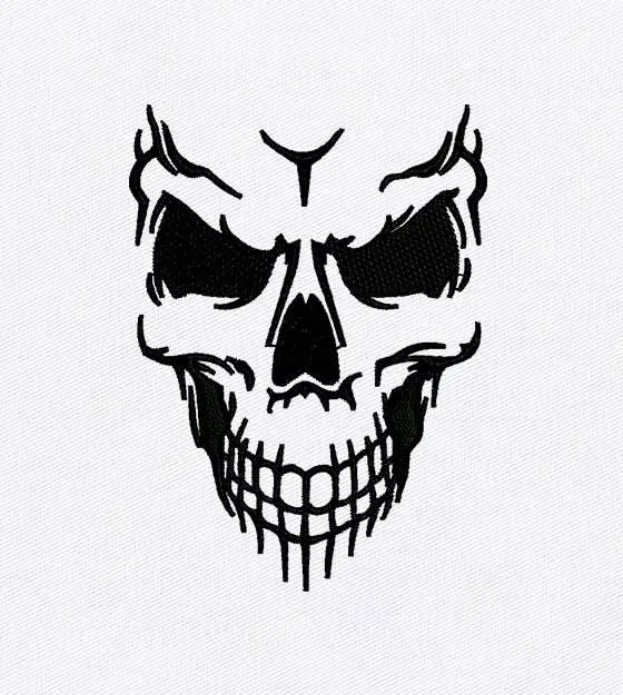 Looming Skeleton Face Machine Embroidery Design