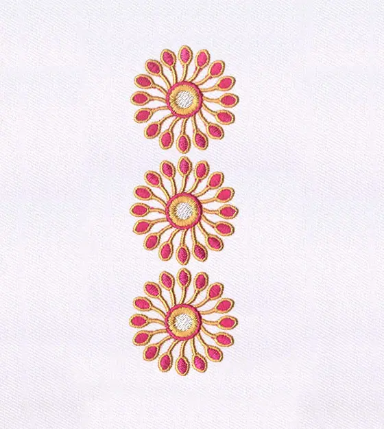 Meticulously Detailed Flowers Quilting Embroidery Design