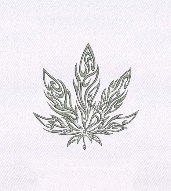 Imaginative Marijuana Leaf Embroidery Design