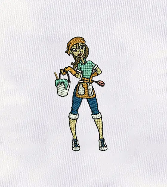 Maid Women Machine Embroidery Design