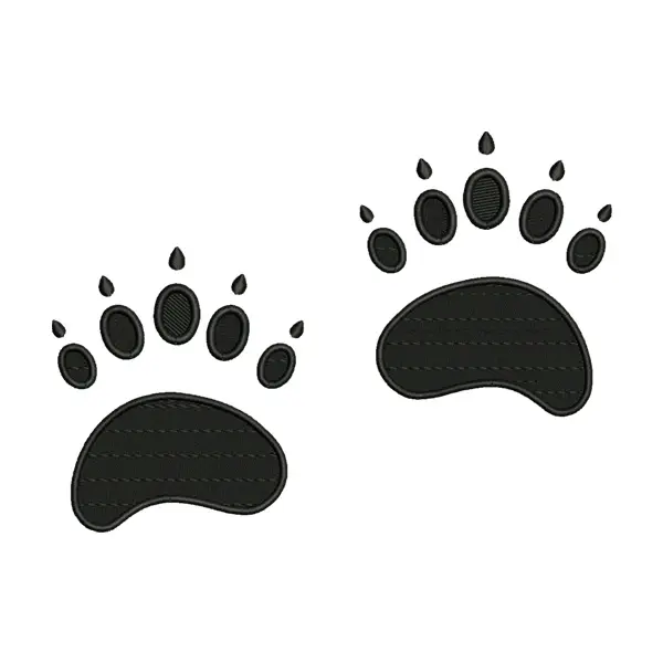 Bear Paw Embroidery Design – Animal