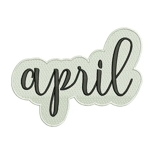 April Embroidery Design – Calligraphy Month Name Machine Embroidery File