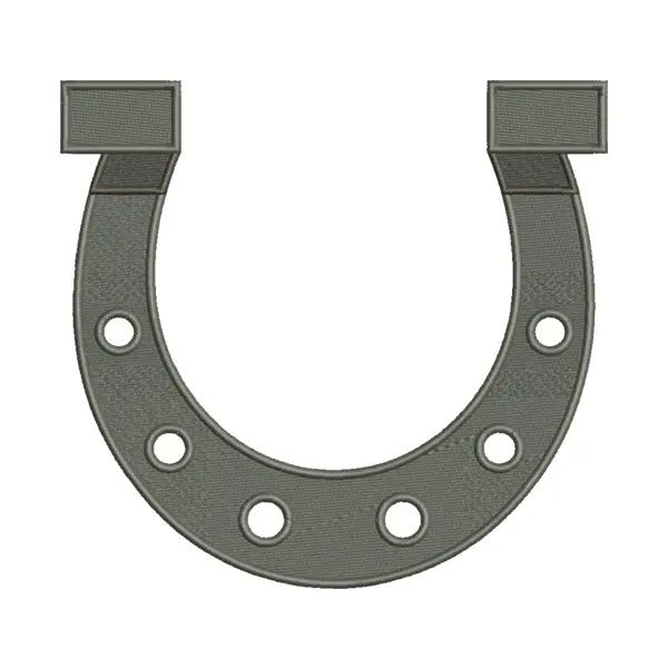 Grey Steel Horseshoe Embroidery Design