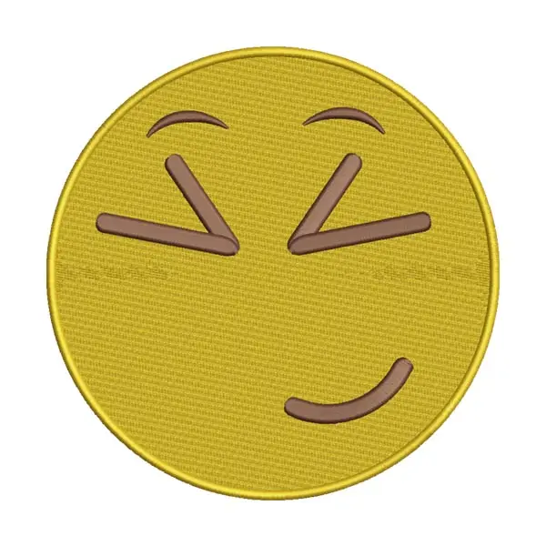 Squinting Smiling Face Emoji Embroidery Design